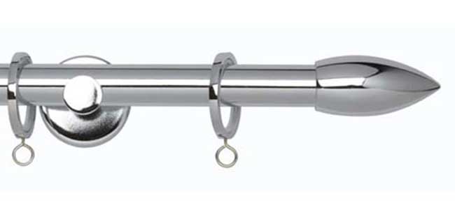 19mm Neo Bullet Chrome Curtain Pole 120cm