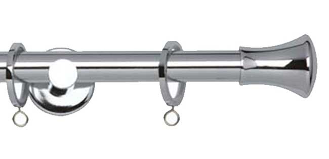 19mm Neo Trumpet Chrome Curtain Pole 300cm