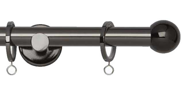 19mm Neo Ball Black Nickel Curtain Pole 300cm