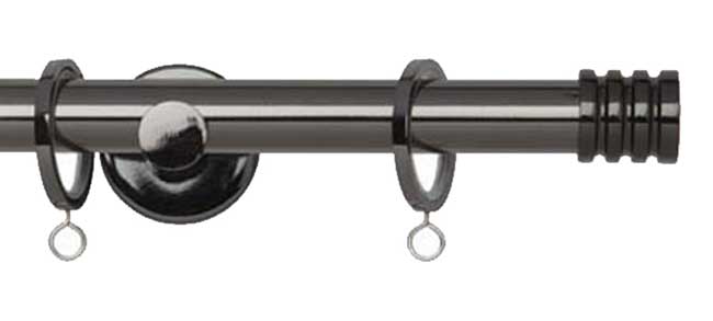 19mm Neo Stud Black Nickel Curtain Pole 180cm