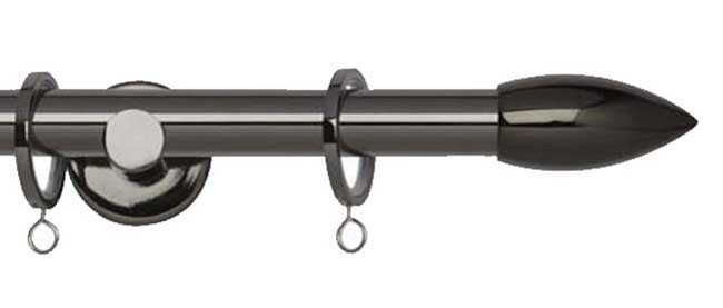 19mm Neo Bullet Black Nickel Curtain Pole 360cm