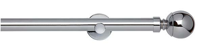 28mm Neo Ball Chrome Eyelet Curtain Pole 240cm Cyl