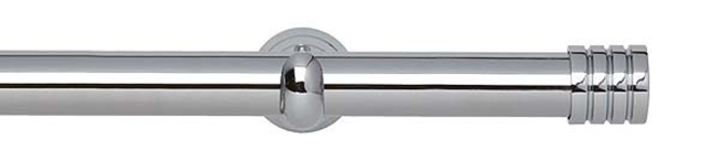 28mm Neo Stud Chrome Eyelet Curtain Pole 120cm