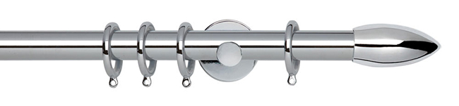 28mm Neo Bullet Chrome Curtain Pole 240cm Cyl