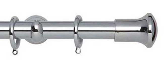 28mm Neo Trumpet Chrome Curtain Pole 240cm