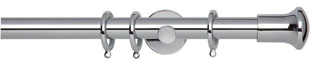 28mm Neo Trumpet Chrome Curtain Pole 180cm Cyl