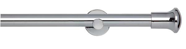 28mm Neo Trumpet Chrome Eyelet Curtain Pole 300cm Cyl