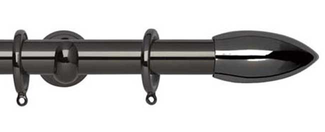 28mm Neo Bullet Black Nickel Curtain Pole 300cm