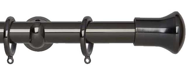 28mm Neo Trumpet Black Nickel Curtain Pole 240cm
