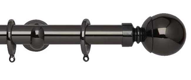 28mm Neo Ball Black Nickel Curtain Pole 360cm