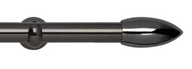 28mm Neo Bullet Black Nickel Eyelet Curtain Pole 240cm