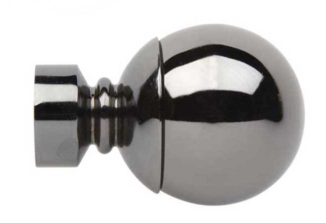 28mm Neo Black Nickel Ball Finials (pair)