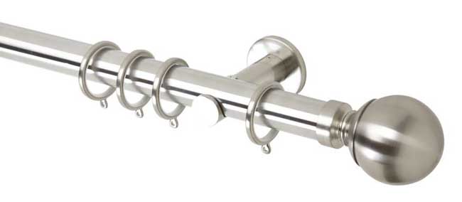 35mm Neo Ball Stainless Steel Curtain Pole 180cm