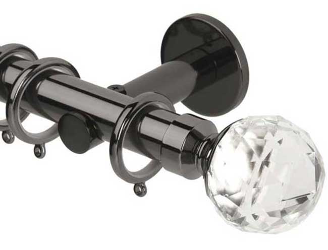 Neo Faceted Ball Clear Black Nickel Pole 360cm