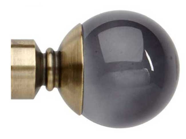 Neo Premium Plain Ball Smoke Grey Spun Brass Effect 28mm Fin