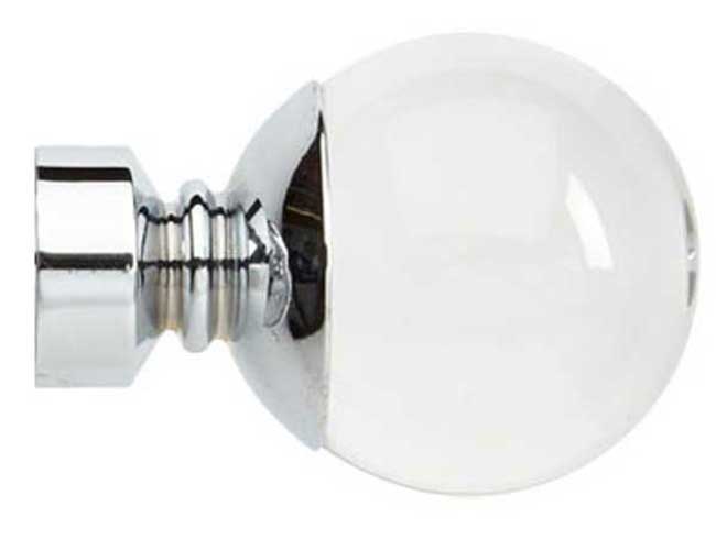 Neo Premium Plain Ball Clear Chrome Effect 28mm Finials