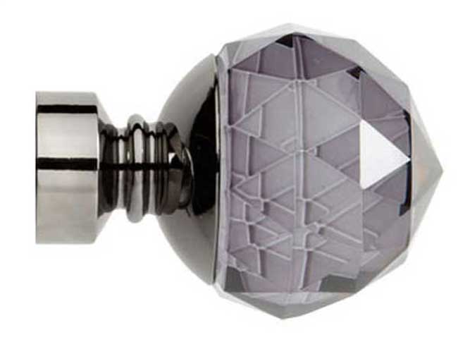 Neo Premium Faceted Ball Smoke Grey Black Nickel Effect 28mm