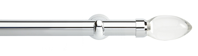 Neo Premium Teardrop Clear Chrome Eyelet 28mm Curtain Pole