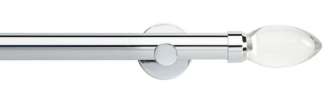 Neo Premium Teardrop Clear Chrome Eyelet 28mm Curtain Pole C