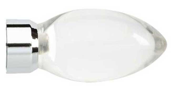 Neo Premium Teardrop Clear Chrome Effect 28mm Finials