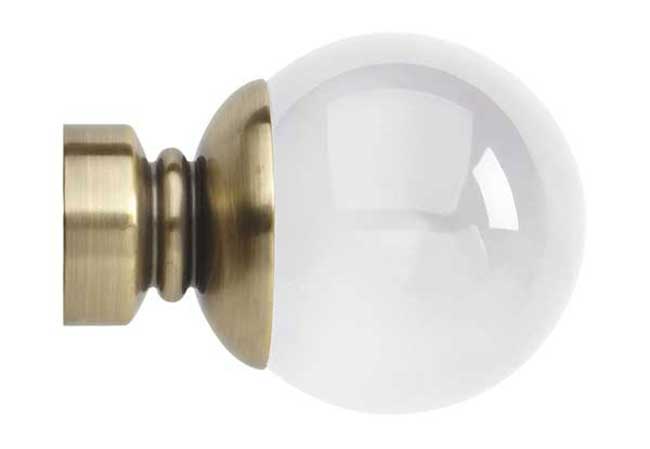 Neo Premium Plain Ball Clear Spun Brass Effect 35mm Finials