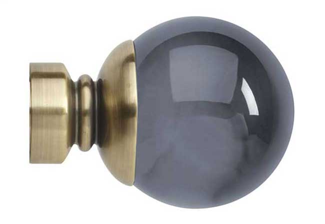 Neo Premium Plain Ball Smoke Grey Spun Brass Effect 35mm Fin