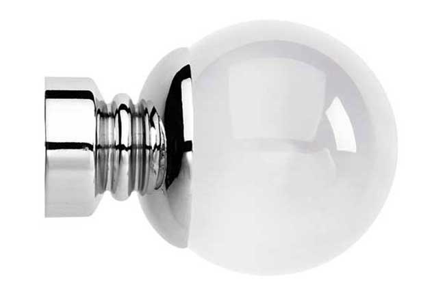 Neo Premium Plain Ball Clear Chrome Effect 35mm Finials