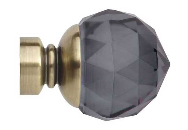 Neo Premium Faceted Ball Smoke Grey Spun Brass Effect 35mm F