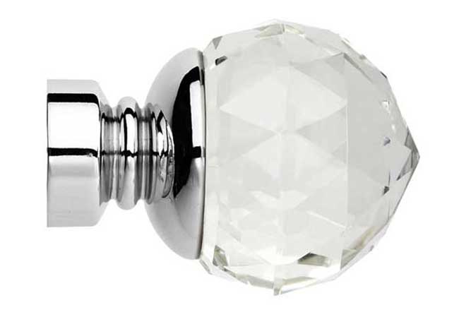 Neo Premium Faceted Ball Clear Chrome Effect 35mm Finials