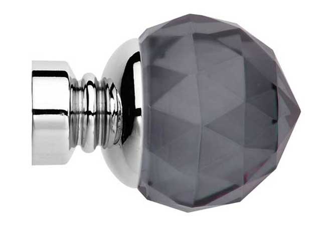 Neo Premium Faceted Ball Smoke Grey Chrome Effect 35mm Finia