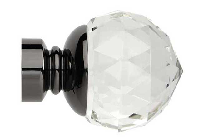 Neo Premium Faceted Ball Clear Black Nickel Effect 35mm Fini