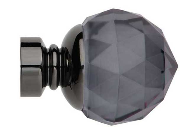 Neo Premium Faceted Ball Smoke Grey Black Nickel Effect 35mm