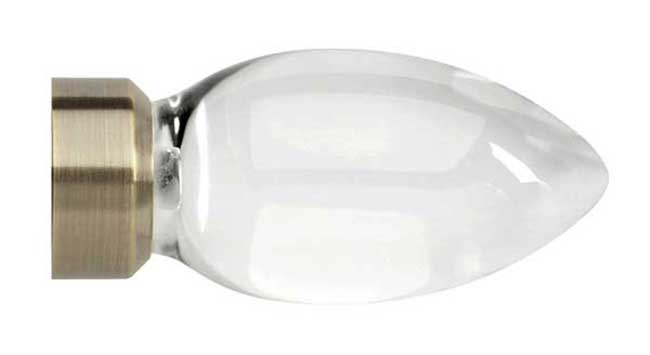 Neo Premium Teardrop Clear Spun Brass Effect 35mm Finials