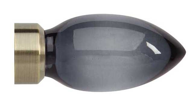 Neo Premium Teardrop Smoke Grey Spun Brass Effect 35mm Finia