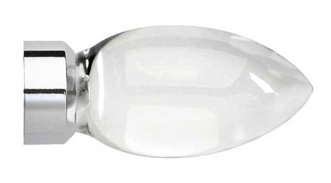 Neo Premium Teardrop Clear Chrome Effect 35mm Finials