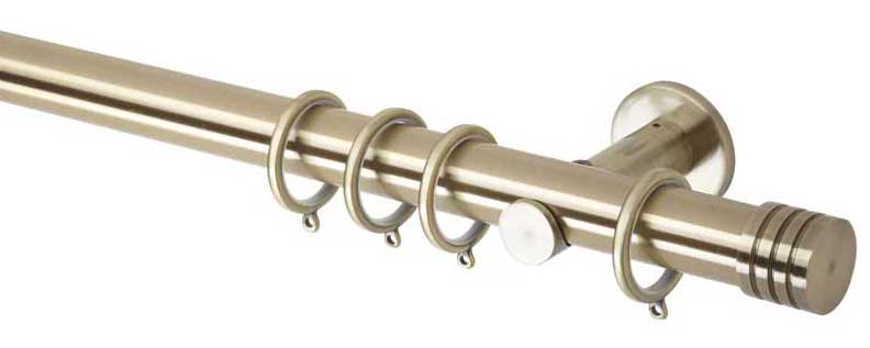 35mm Neo Stud Spun Brass Curtain Pole 180cm