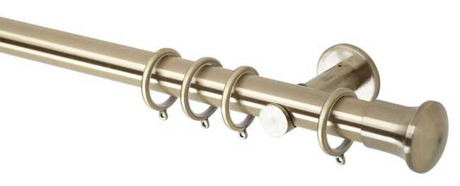 35mm Neo Trumpet Spun Brass Curtain Pole 240cm