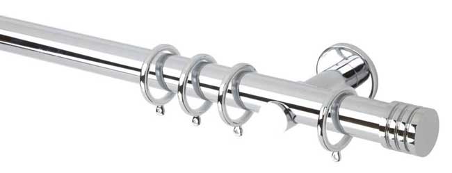 35mm Neo Stud Chrome Curtain Pole 180cm