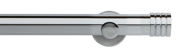 35mm Neo Stud Chrome Eyelet Curtain Pole 180cm