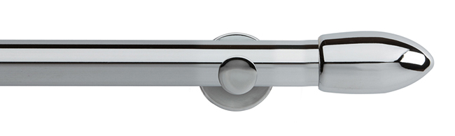 35mm Neo Bullet Chrome Eyelet Curtain Pole 180cm