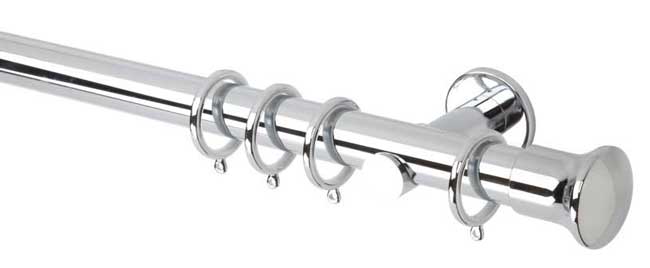 35mm Neo Trumpet Chrome Curtain Pole 360cm