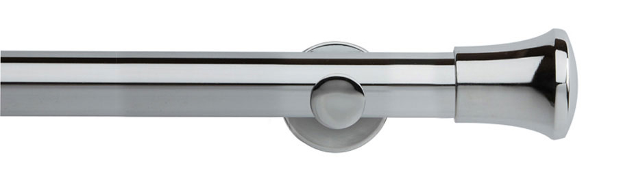 35mm Neo Trumpet Chrome Eyelet Curtain Pole 300cm