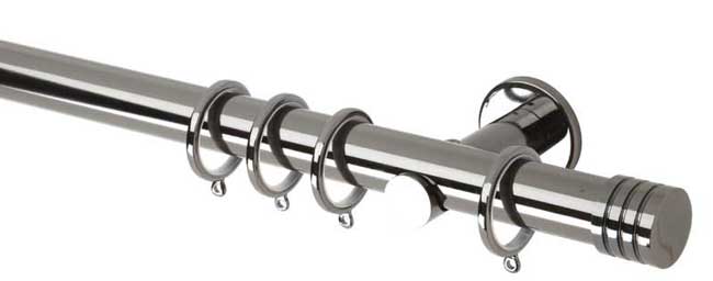 35mm Neo Stud Black Nickel Curtain Pole 300cm