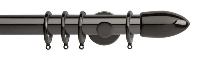 35mm Neo Bullet Black Nickel Curtain Pole 360cm