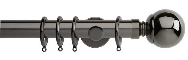 35mm Neo Ball Black Nickel Curtain Pole 240cm