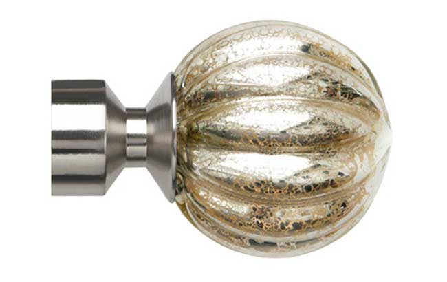 Speedy 28mm Poles Apart Dynasty Finials Satin Silver