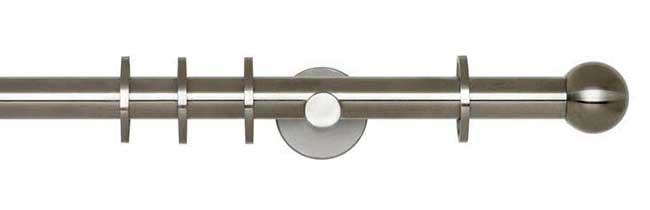 19mm Neo Ball Stainless Steel Curtain Pole 120cm