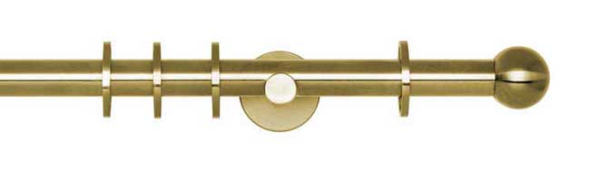 19mm Neo Ball Spun Brass Curtain Pole 240cm