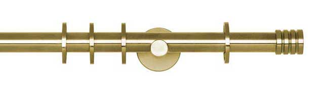 19mm Neo Stud Spun Brass Curtain Pole 300cm