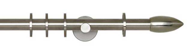 19mm Neo Bullet Stainless Steel Curtain Pole 240cm